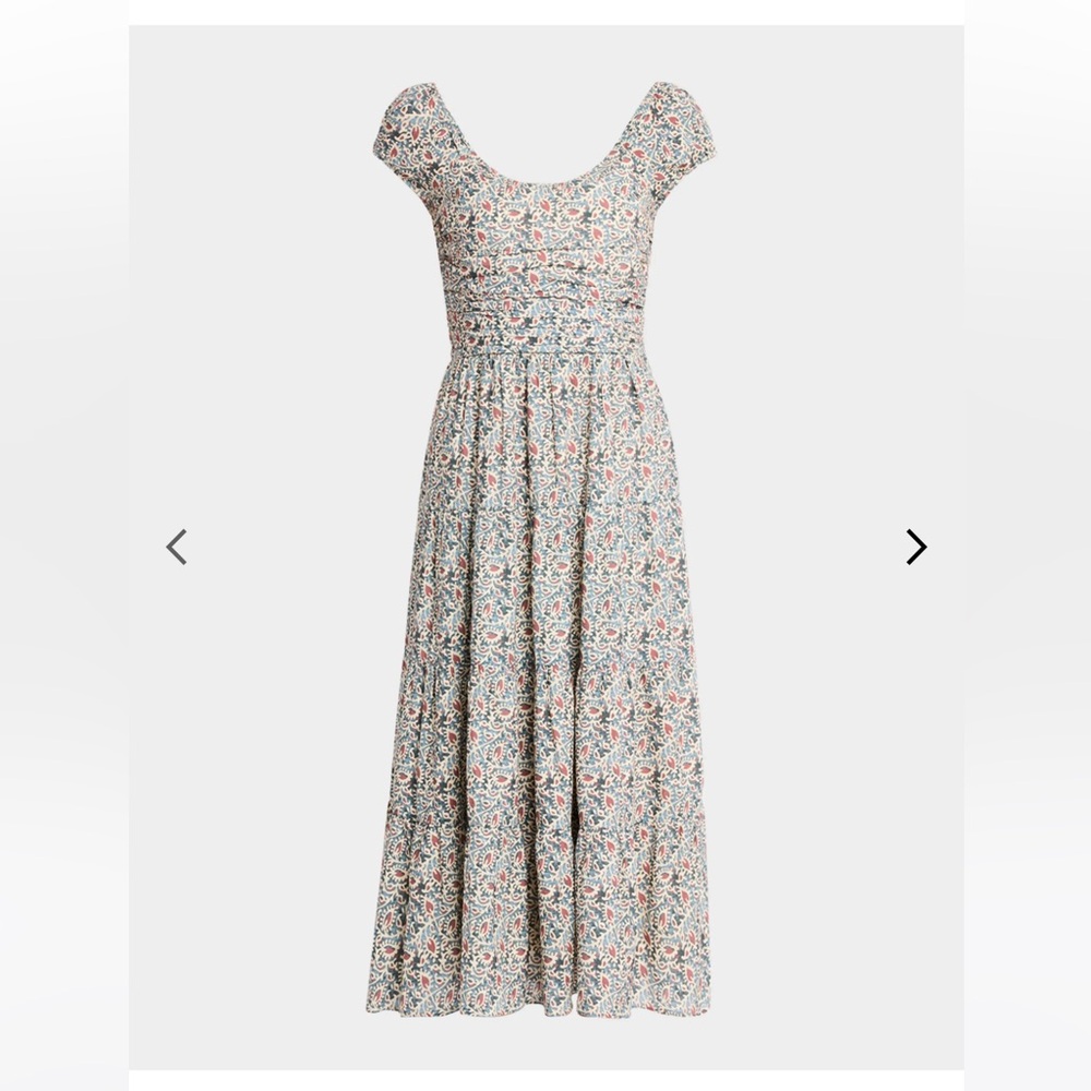 PAIGE Marchella Printed Short-Sleeve Midi Dress - 2